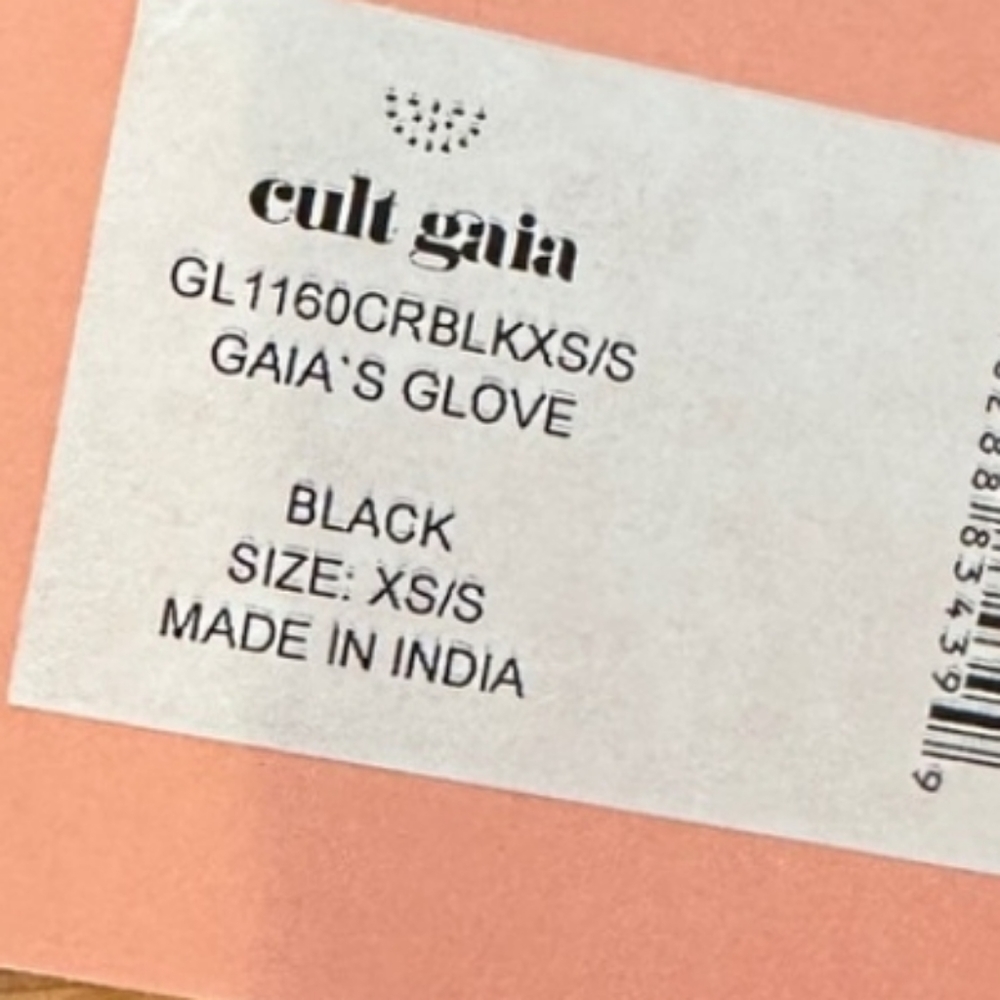 Nwt CULT GAIA gaias 100% silk cut out gloves black xs/s - Picture 4 of 8